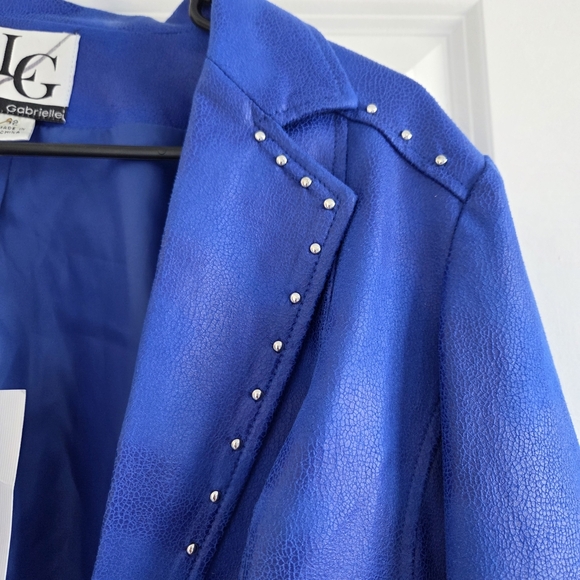 NWT Lena Gabrielle Women's Royal Blue Studded Blazer - Picture 2 of 5